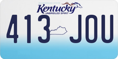 KY license plate 413JOU