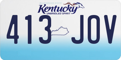 KY license plate 413JOV