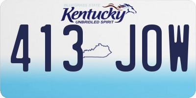 KY license plate 413JOW