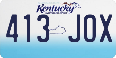 KY license plate 413JOX