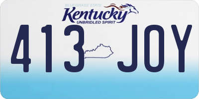 KY license plate 413JOY