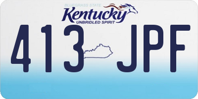 KY license plate 413JPF