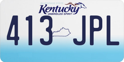 KY license plate 413JPL