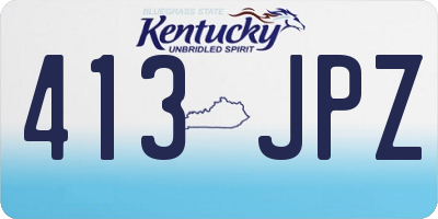 KY license plate 413JPZ