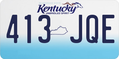 KY license plate 413JQE