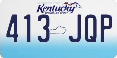 KY license plate 413JQP