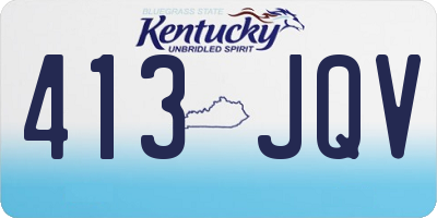 KY license plate 413JQV