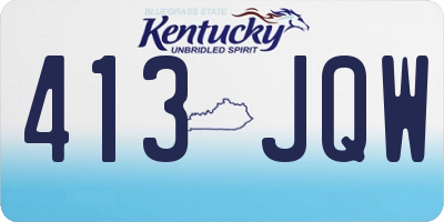KY license plate 413JQW