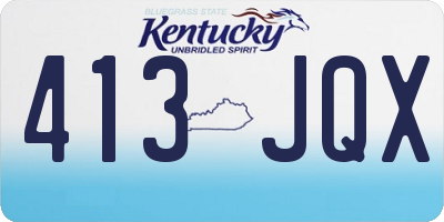 KY license plate 413JQX