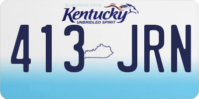 KY license plate 413JRN