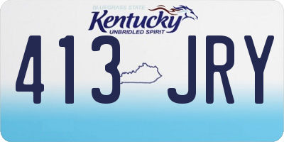 KY license plate 413JRY