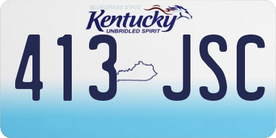 KY license plate 413JSC