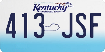KY license plate 413JSF