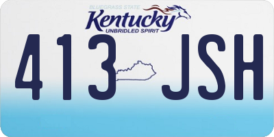 KY license plate 413JSH