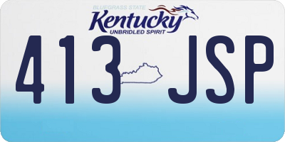 KY license plate 413JSP