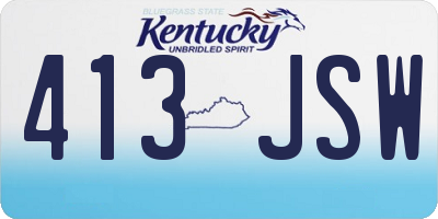 KY license plate 413JSW