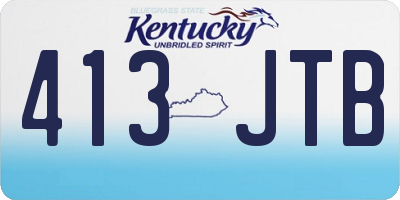 KY license plate 413JTB
