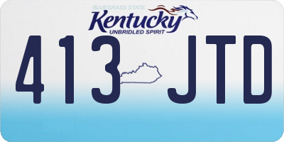 KY license plate 413JTD