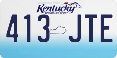 KY license plate 413JTE