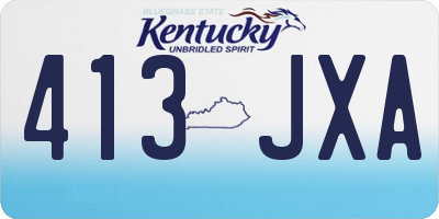 KY license plate 413JXA