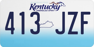 KY license plate 413JZF