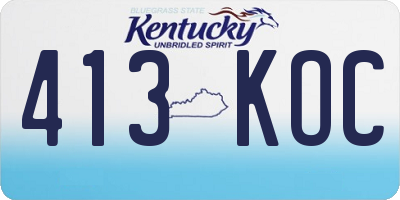 KY license plate 413KOC