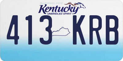 KY license plate 413KRB