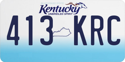 KY license plate 413KRC