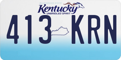 KY license plate 413KRN