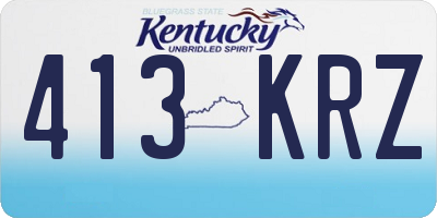 KY license plate 413KRZ