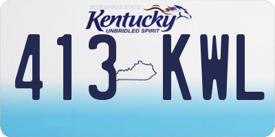 KY license plate 413KWL