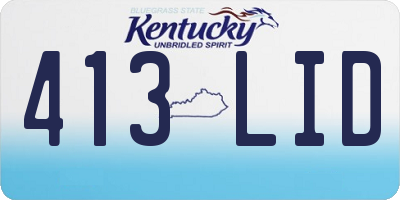 KY license plate 413LID