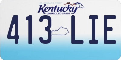 KY license plate 413LIE