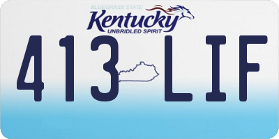 KY license plate 413LIF