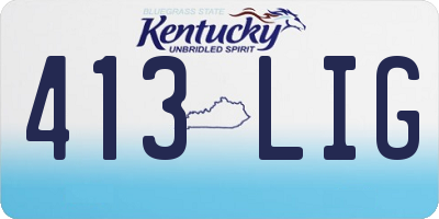 KY license plate 413LIG