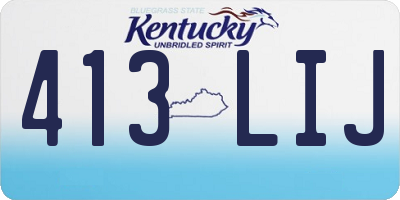 KY license plate 413LIJ