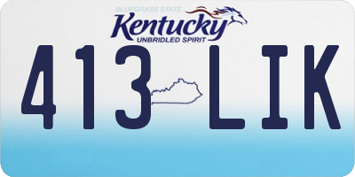 KY license plate 413LIK