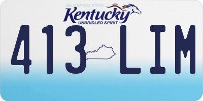 KY license plate 413LIM