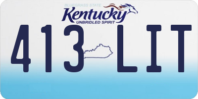 KY license plate 413LIT