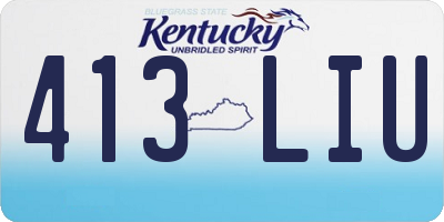 KY license plate 413LIU