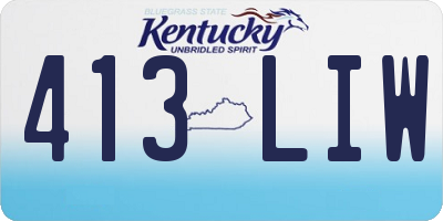 KY license plate 413LIW