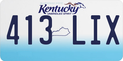 KY license plate 413LIX