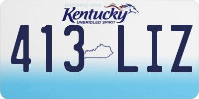 KY license plate 413LIZ