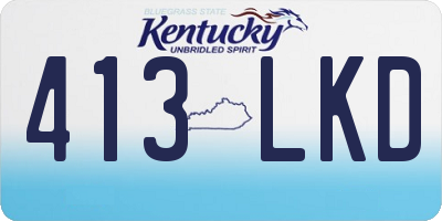 KY license plate 413LKD