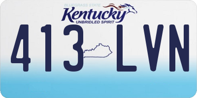 KY license plate 413LVN