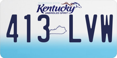 KY license plate 413LVW