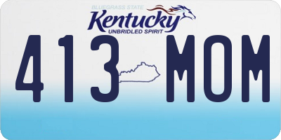 KY license plate 413MOM