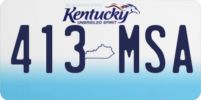 KY license plate 413MSA
