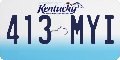 KY license plate 413MYI