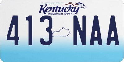 KY license plate 413NAA